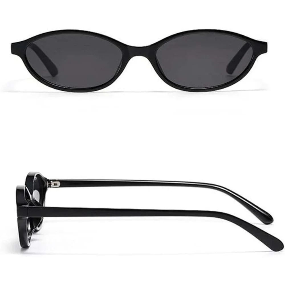 Mens Black Oval Sunglasses Retro Vintage Hippie Festival Shades Lentes Gafas New
